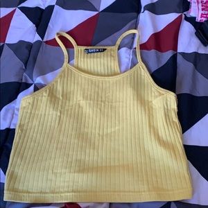 Yellow racerback crop top